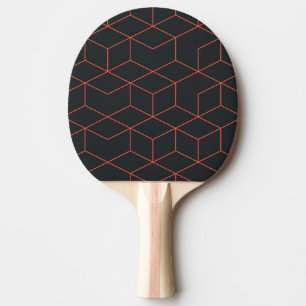Vibrant, retro, simple, cool, trendy cube pattern ping pong paddle