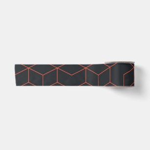 Vibrant, retro, simple, cool, trendy cube pattern satin ribbon