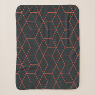 Vibrant, retro, simple, cool, trendy cube pattern sherpa blanket