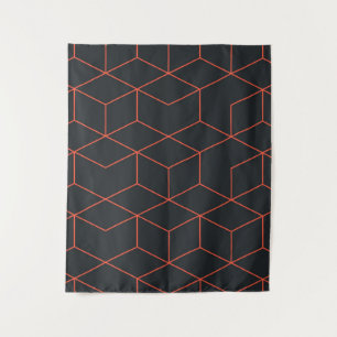 Vibrant, retro, simple, cool, trendy cube pattern tapestry