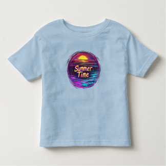 Vibrant Retro “Summer Time” Sunset T-Shirt
