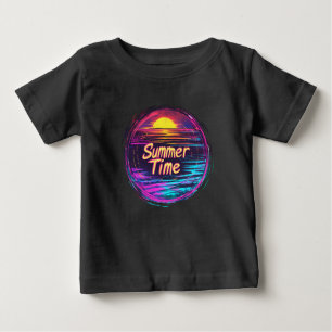 Vibrant Retro “Summer Time” Sunset T-Shirt