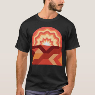 Vibrant retro sunset wave pattern t-shirt design