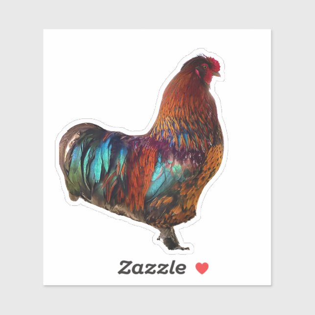 Vibrant Rooster Sticker - Farm Fresh Design (Sheet)