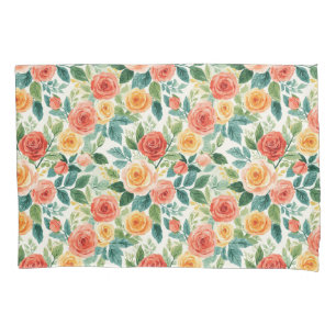 Vibrant Rose Bouquet Pattern for Floral Decor Pillowcase