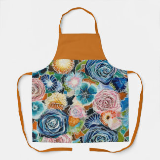 Vibrant Rose Garden Bouquet Apron