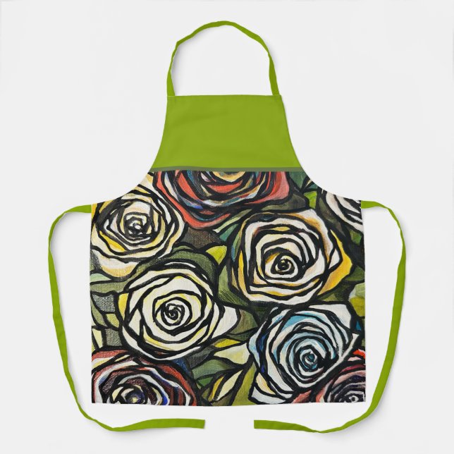 Vibrant Roses Apron (Front)