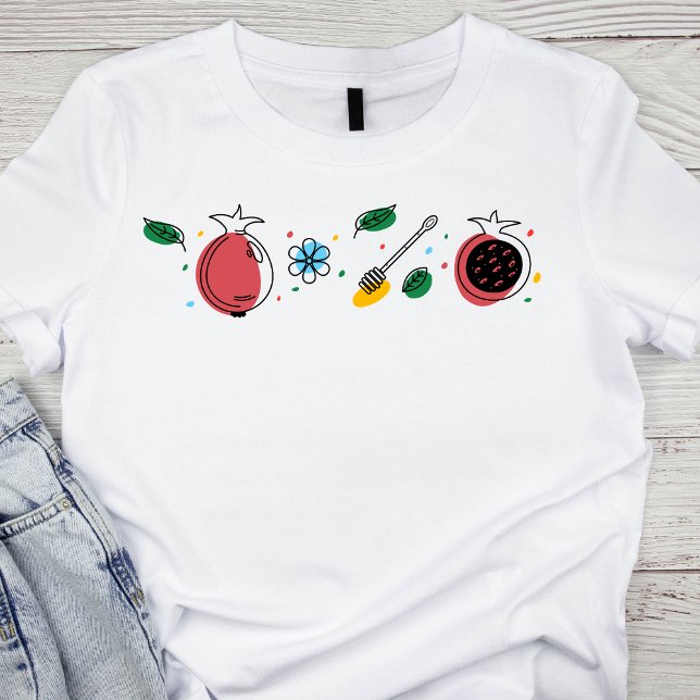 Vibrant Rosh Hashanah Celebration Elements T-Shirt (Creator Uploaded)