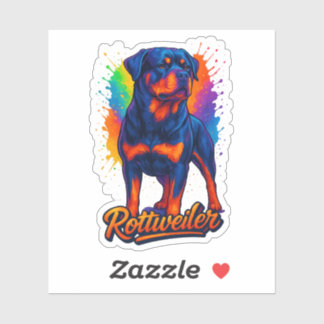 Vibrant Rottweiler Pop Art – Bold Neon Dog