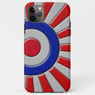 Vibrant Roundel Sunburst Design Carbon Fibre Style iPhone 11 Pro Max Case
