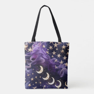 Vibrant Royal Amethyst Lunar Moon Phases Tote Bag