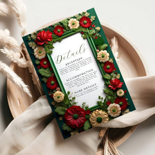 Vibrant Royal Green Bouquet Details Enclosure Card