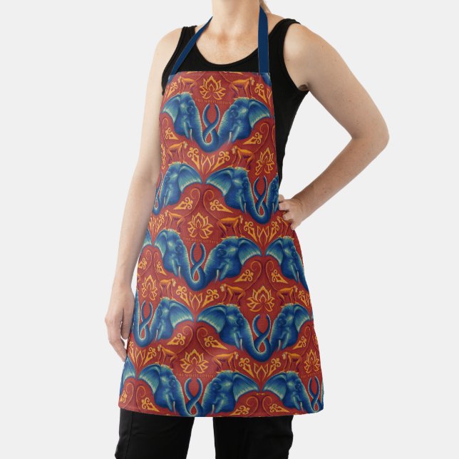 Vibrant Safari Tapestry Pattern - The White Lotus Apron (Insitu)