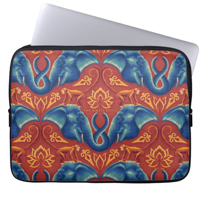 Vibrant Safari Tapestry Pattern - The White Lotus Laptop Sleeve (Front)