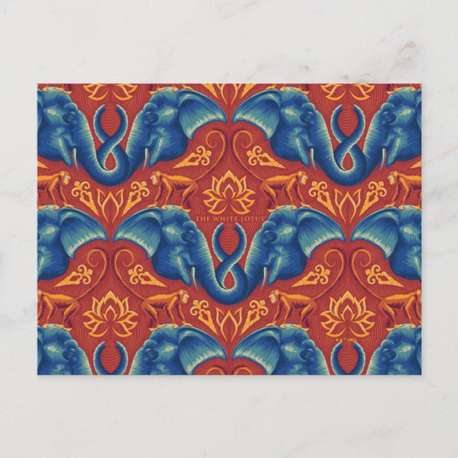 Vibrant Safari Tapestry Pattern - The White Lotus Postcard (Front)