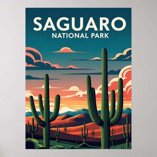Vibrant saguaro National Park Poster (Front)