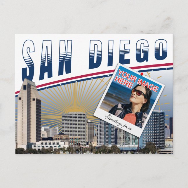 Vibrant San Diego California Photo Collage Postcard (Front)