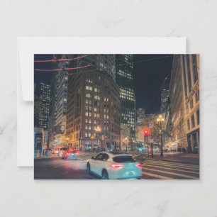 Vibrant San Francisco Street View at Night Postcard