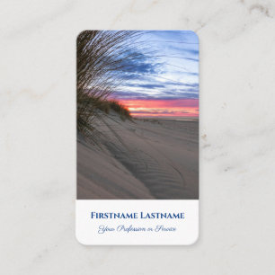 Vibrant sand dune beach sunset ocean travel agent business card