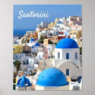 Vibrant Santorini, Greece Travel Photography Poster