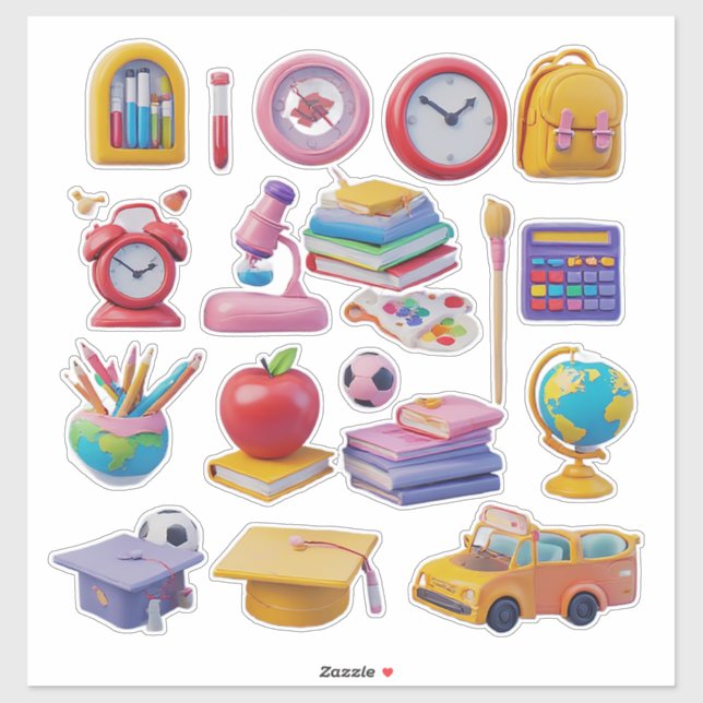 Vibrant School Supplies and Education Tools (Sheet)