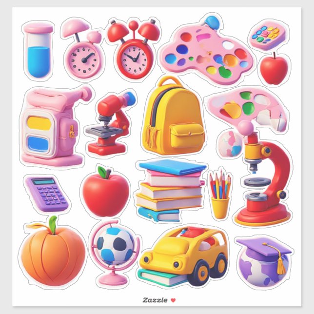 Vibrant School Supplies and Education Tools (Sheet)