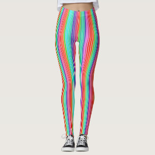 Vibrant Seamless Candy Stripes Leggings