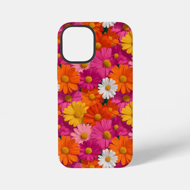 Vibrant Seamless Daisy Floral Pattern iPhone Case (Back)