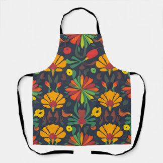 Vibrant Seamless Pattern Apron - Artistic Digital 