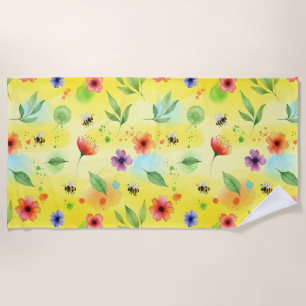 Vibrant seamless pattern beach towel