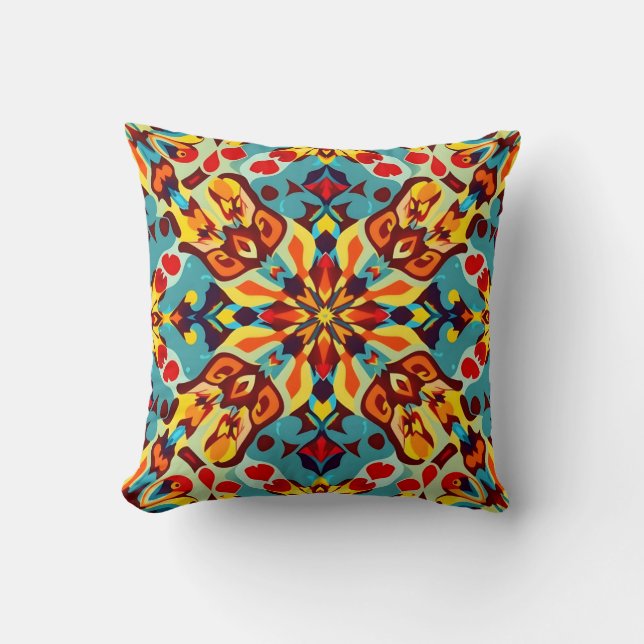 Vibrant Seamless Pattern Pillow (Front)