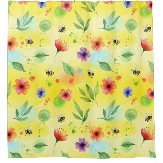 Vibrant seamless pattern shower curtain