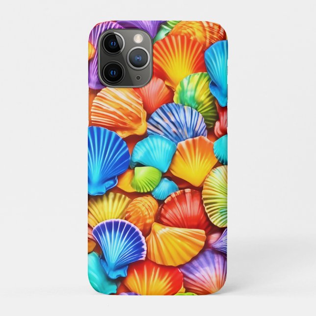 Vibrant Seashell Symphony Art Case-Mate iPhone Case (Back)
