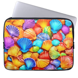 Vibrant Seashell Symphony Art Laptop Sleeve