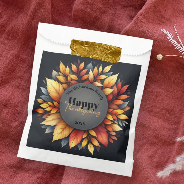 Vibrant Seasonal Autumn Leaves Thanksgiving Favour Bag (Creator Uploaded)