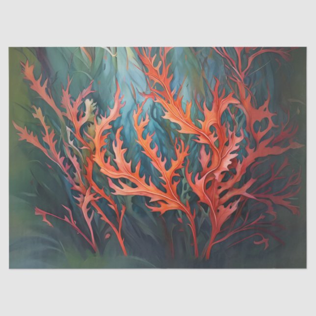 Vibrant Seaweed Design decoupage Tissue Paper (Front)