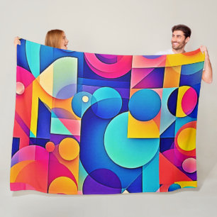 Vibrant Shape Play Fleece Blanket