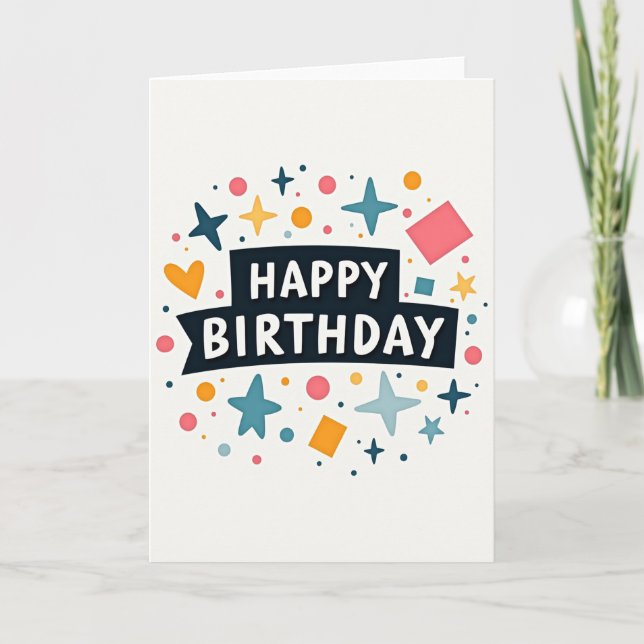 Vibrant Shapes Birthday Card (Front)