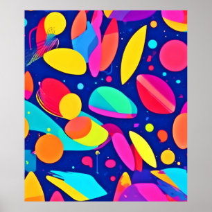 Vibrant Shapescape Art Poster