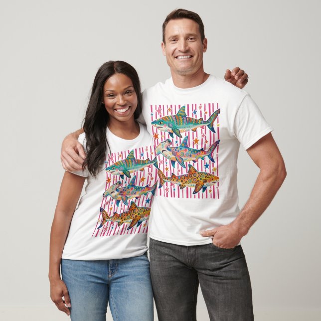 Vibrant Shark Pop T-Shirt (Unisex)