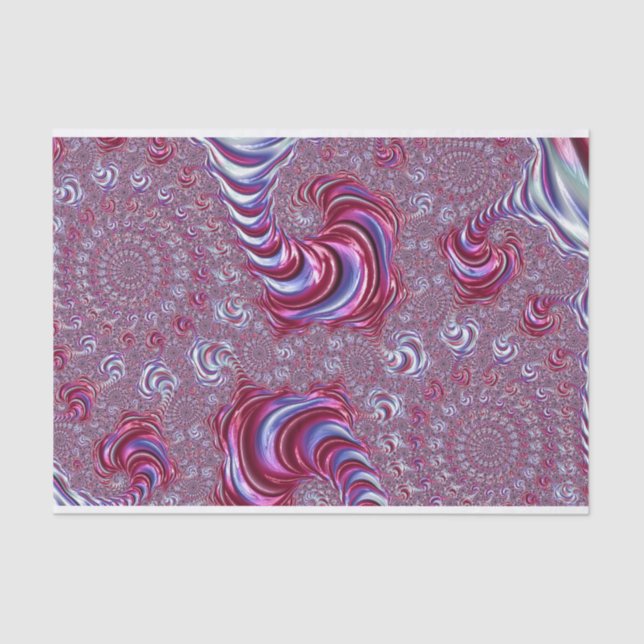 Vibrant Shiny Groovy Trippy Spiralling Fractal Art Tissue Paper (Front)