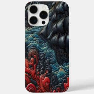 Vibrant Ship in Swirling Waves iPhone 16 Pro Max Case