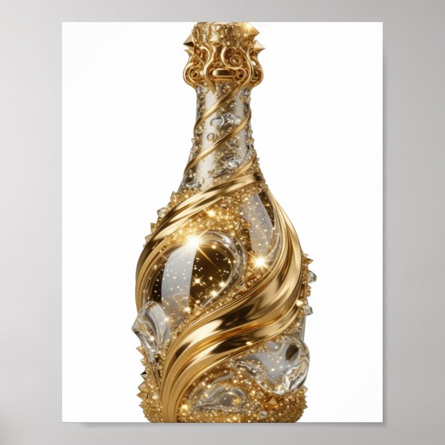 Vibrant Silver ABSTRACT ART Poster (Front)