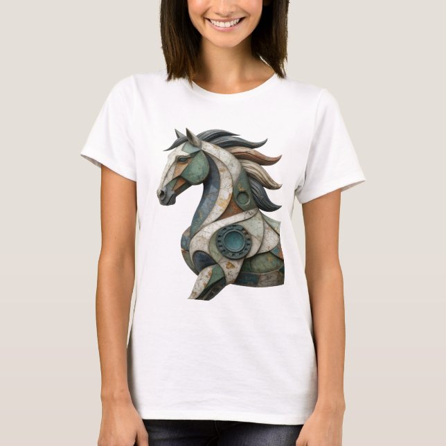 Vibrant Silver ABSTRACT ART Statement Design v2 T-Shirt (Front)