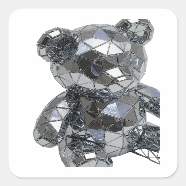Vibrant Silver Abstract Sticker Design (Front)