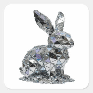 Vibrant Silver Abstract Sticker Print