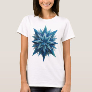 Vibrant Silver BLUE STAR Bold Design T-Shirt