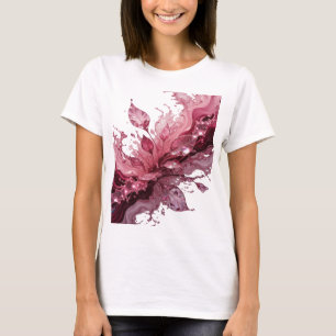 Vibrant Silver FLORAL FUSION Text Design T-Shirt