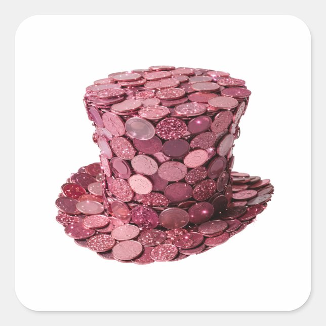 Vibrant Silver PINK COIN HAT Label Design (Front)