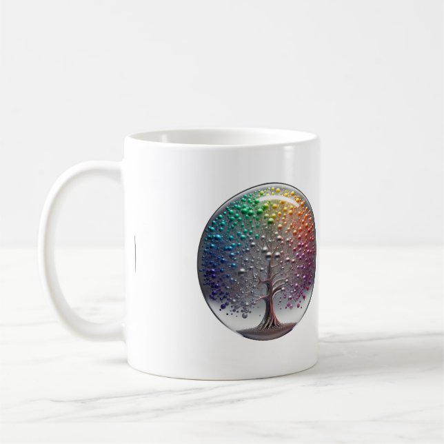 Vibrant Silver PRIDE sphere Tree Coffee Mug (Left)